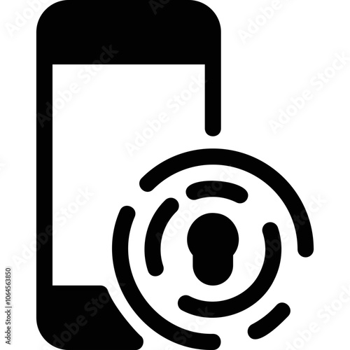 Simple vector icon on a theme mobile phone