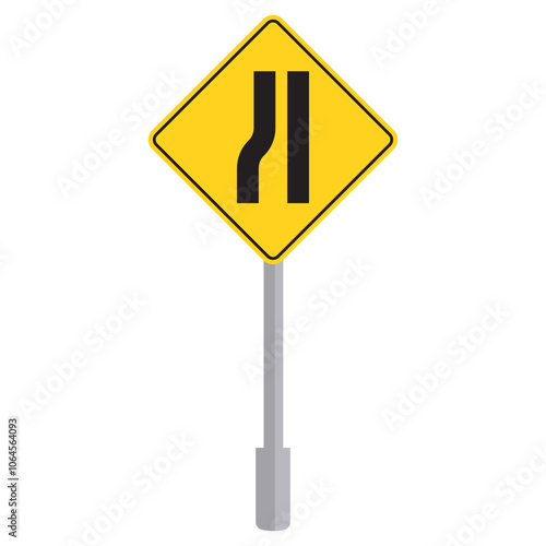 Free Download Lane Ends Leaf Sign - GFXLoad