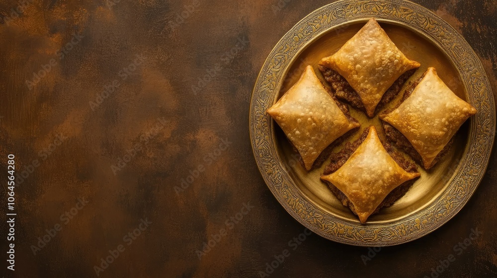 Delicious Pastry Arrangement on Decorative Plate Delicious Pastry Arrangement on Decorative Plate