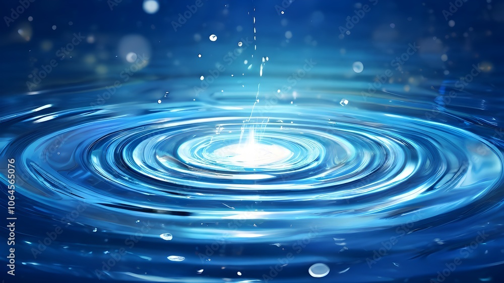 rippling water circles spreading outward from a central point, with soft, transparent overlays representing calm energy rippling water circles spreading outward from a central point, with soft, transparent overlays representing calm energy