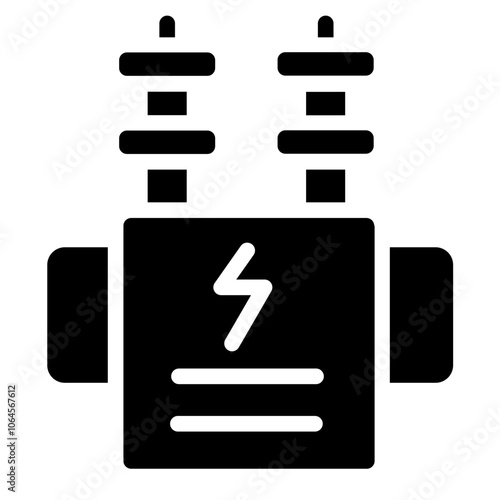 Auxiliary transformer Solid Icon