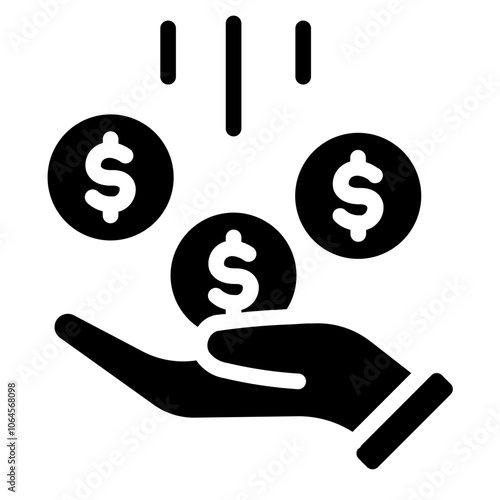 Coin drop Solid Icon