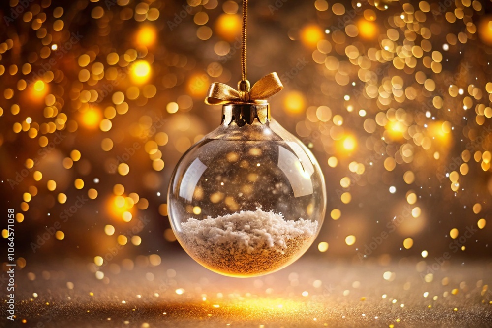 Golden christmas ball at the background of lights Golden christmas ball at the background of lights