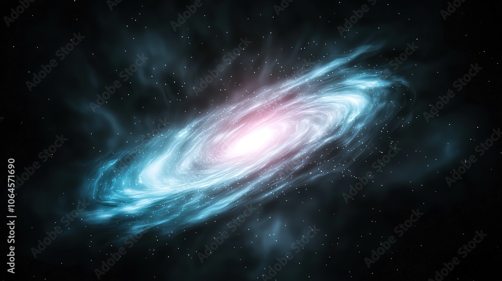Fototapeta premium Stunning Spiral Galaxy with Vibrant Colors Against a Dark Cosmic Background
