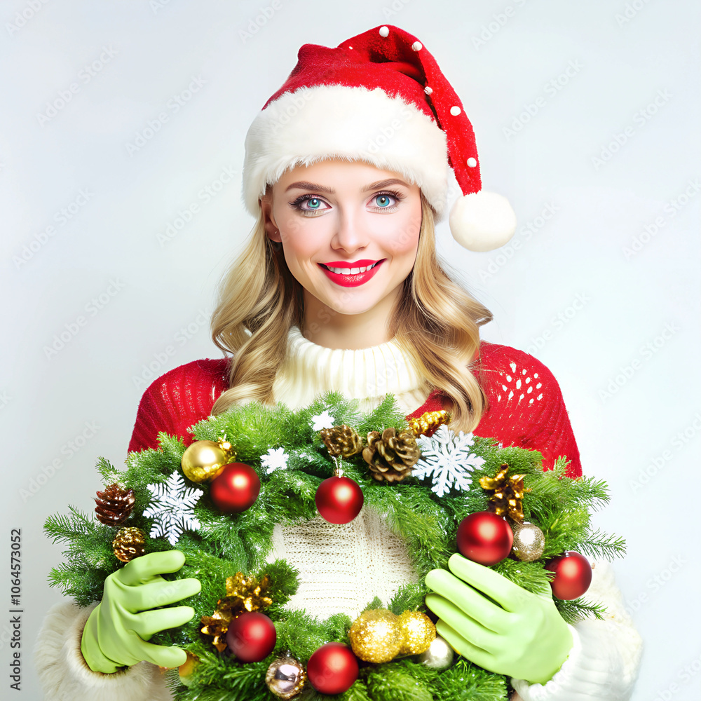 Beautiful woman holding Christmas tree (10) Beautiful woman holding Christmas tree (10)