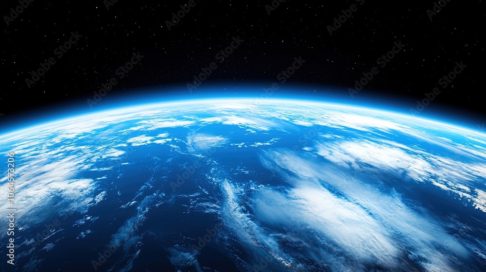 Obraz premium Stunning View of Earth from Space with Serene Blue Atmosphere