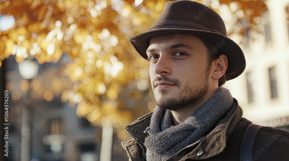 Man wearing a hat. Man wearing a hat.