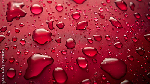 Red background with drops of water