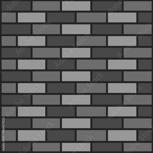 A seamless gray brick wall texture featuring a geometric pattern. Ideal for backgrounds, architecture designs, and construction projects. The gradient of gray bricks adds a modern and industrial feel.