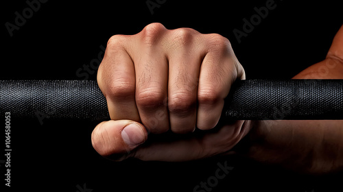 Strength training closeup of hands gripping a barbell for maximum performance