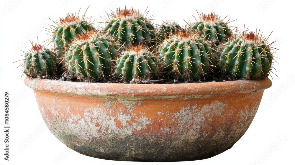 Small White Cactus in Teracotta Pot for Indoor Decor Small White Cactus in Teracotta Pot for Indoor Decor