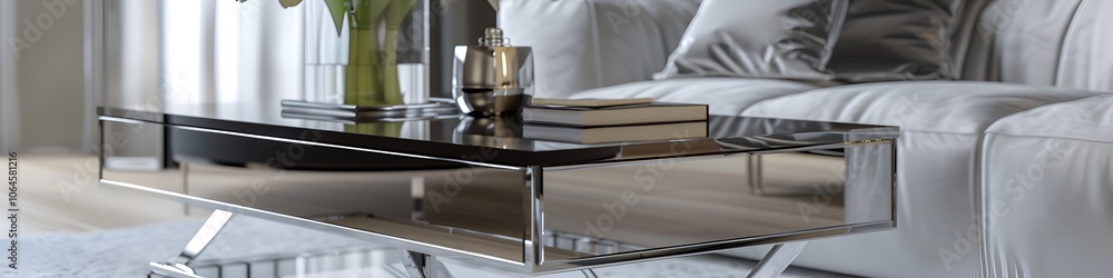 Sleek Glass Coffee Table in Luxury Living Room Sleek Glass Coffee Table in Luxury Living Room