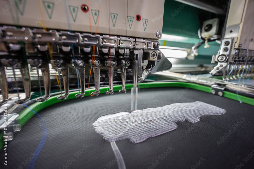 custom made wallpaper toronto digitalEmbroidery student school name tag in Textile Industry at Garment Manufacturers Kota Kinabalu, Sabah, Malaysia.(selective focus and soft focus)