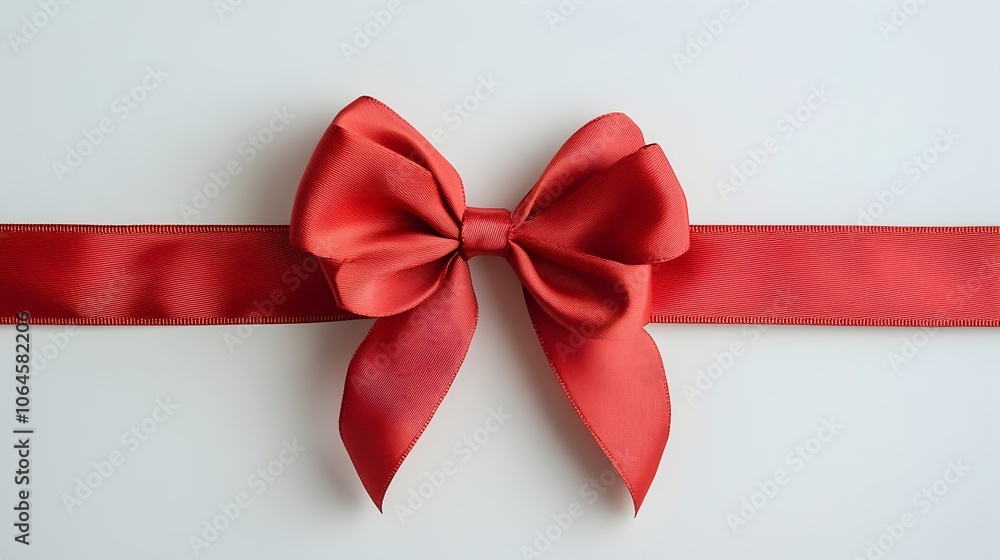 Red Satin Ribbon Bow on White Background Isolated for Gift Wrap and Greeting Card Red Satin Ribbon Bow on White Background Isolated for Gift Wrap and Greeting Card