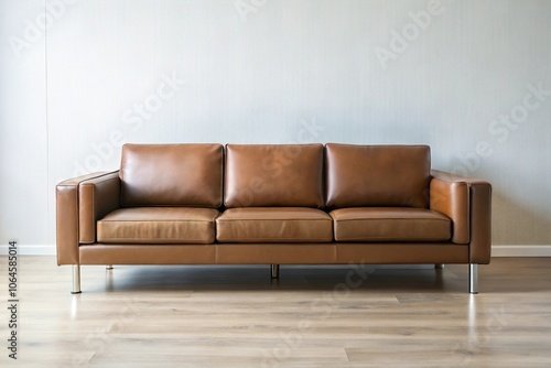 Comfortable modern brown sofa with minimalist design