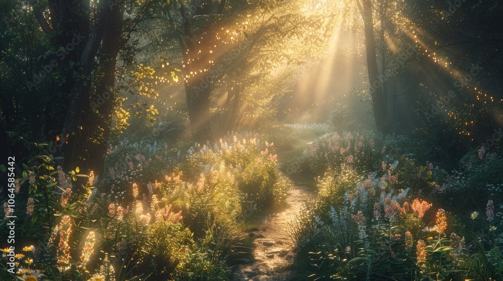Sunbeams Through a Magical Forest Sunbeams Through a Magical Forest