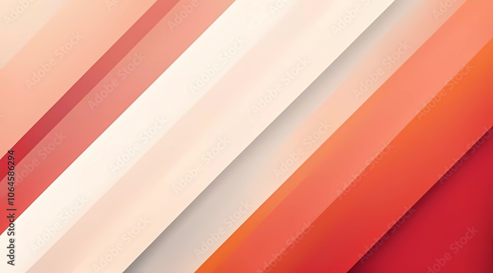 Fototapeta premium Abstract background with diagonal stripes in red, orange, and white colors.