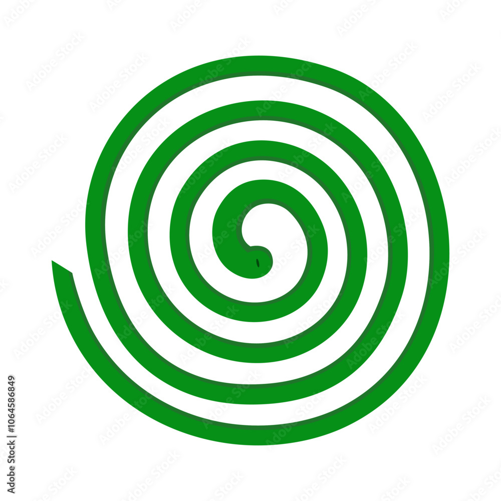 Mosquito coil, a mosquito repellent that has been commonly used by most Indonesians since ancient times, not yet burned. Vector illustration. Isolated on a white background Mosquito coil, a mosquito repellent that has been commonly used by most Indonesians since ancient times, not yet burned. Vector illustration. Isolated on a white background