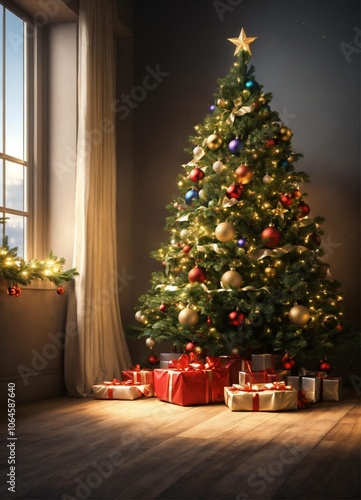 christmas tree and gifts