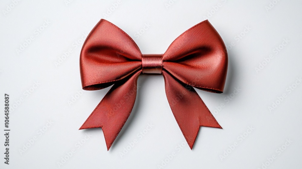 A photostock of a red ribbon with a bow on a white background, festive and isolated. A photostock of a red ribbon with a bow on a white background, festive and isolated.