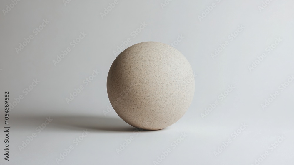 Matte ceramic sphere with a smooth texture on a white background, creating a minimalist look Matte ceramic sphere with a smooth texture on a white background, creating a minimalist look