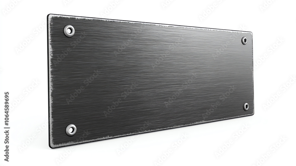 Trapezoid metal plate with screws, modern style Trapezoid metal plate with screws, modern style