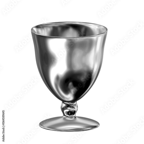3d render of metallic chrome object graphic icon