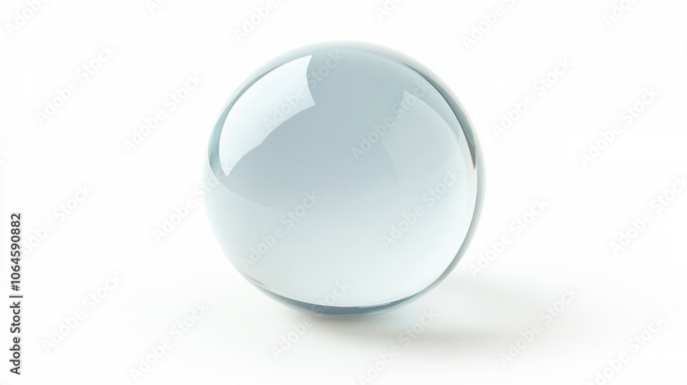Semi-transparent sphere with a faint blue tint on a white background, creating a delicate, airy look Semi-transparent sphere with a faint blue tint on a white background, creating a delicate, airy look