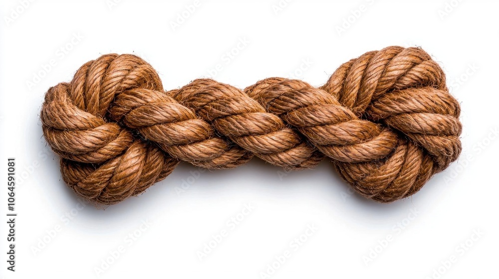 A photostock of a twisted rope on a white background, rustic and detailed. A photostock of a twisted rope on a white background, rustic and detailed.