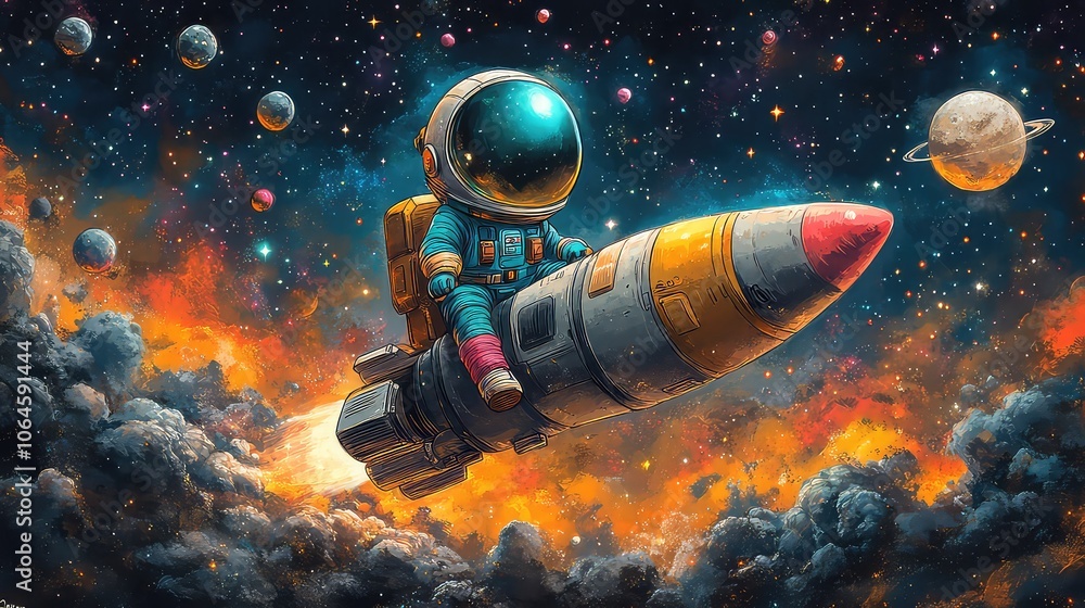 Fototapeta premium Rocket, Generative AI
