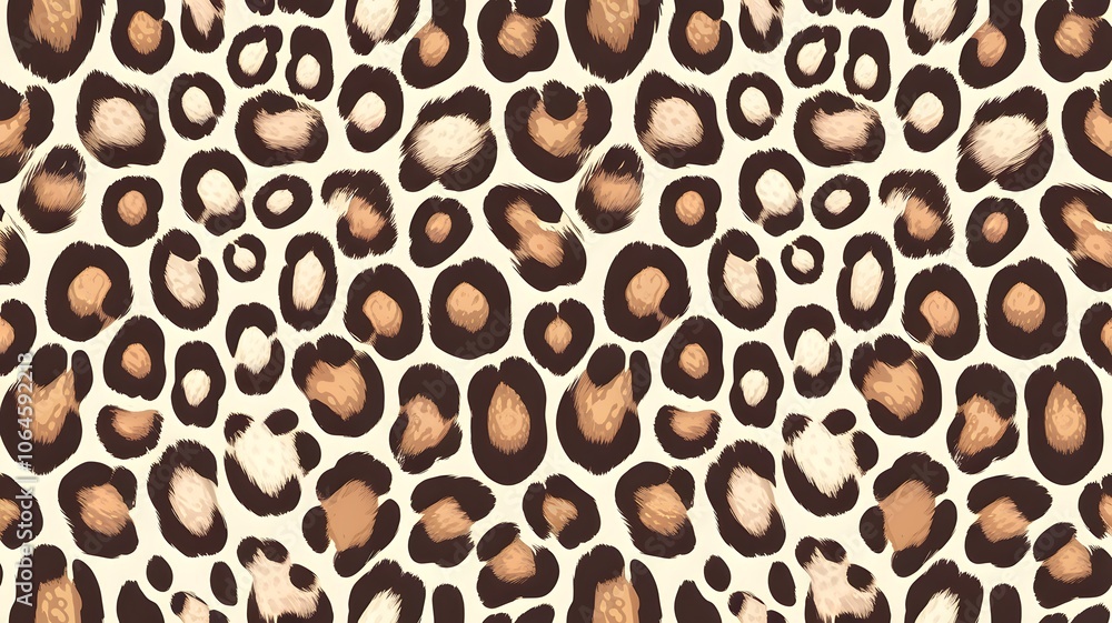 An illustration of a chic leopard print pattern in soft browns and beiges. An illustration of a chic leopard print pattern in soft browns and beiges.