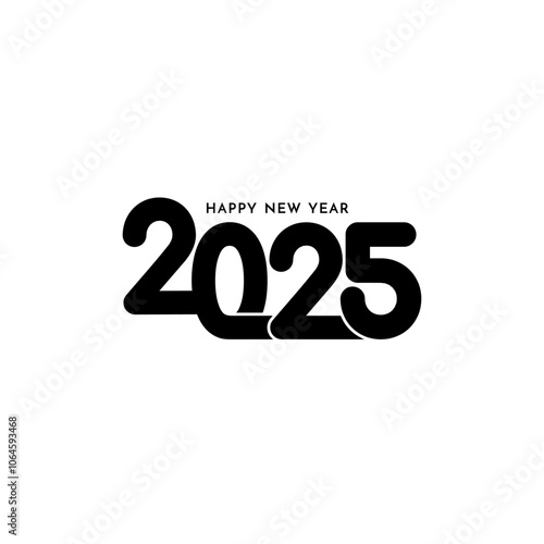 Happy New year 2025 elegant text design background