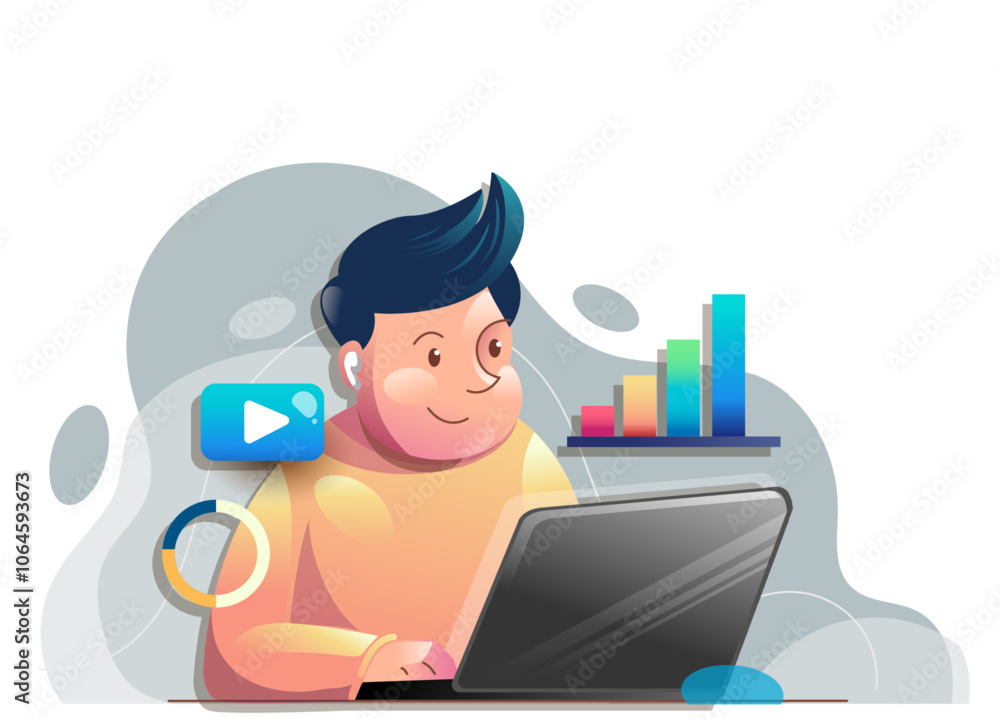 Digital marketing concept illustrations. Modern flat design illustration of Data Analysis