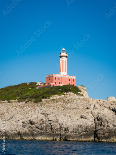 Faro di Punta Carena Lighthouse Tower at Capri in Italy