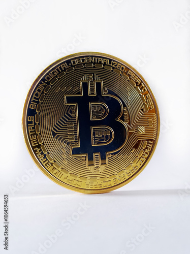 Bitcoin crypto currency isolated on white background