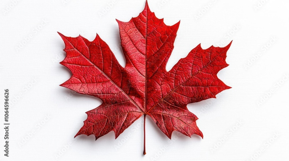 A photostock of an autumn maple leaf on a white background, isolated and vibrant. A photostock of an autumn maple leaf on a white background, isolated and vibrant.
