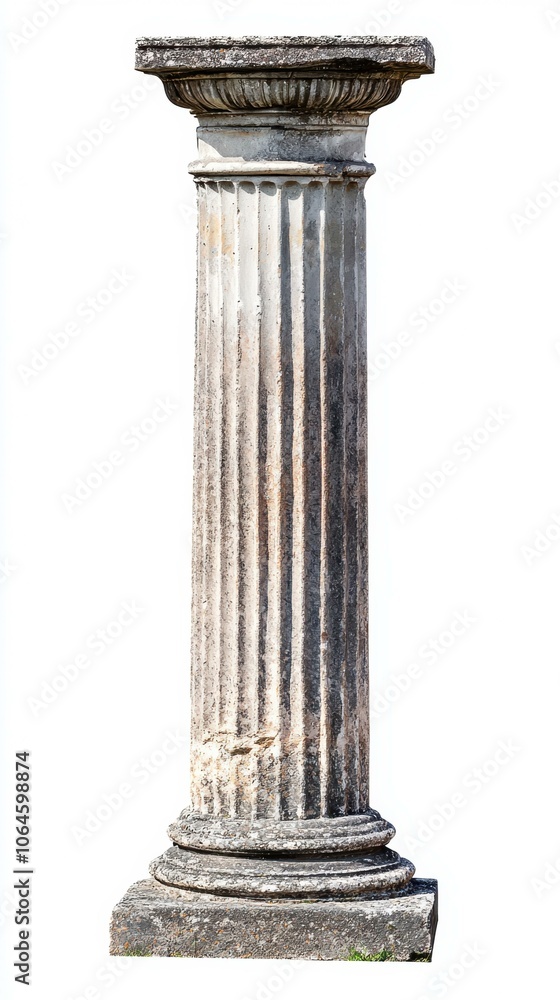 Two weathered stone pillars. AI. Two weathered stone pillars. AI.