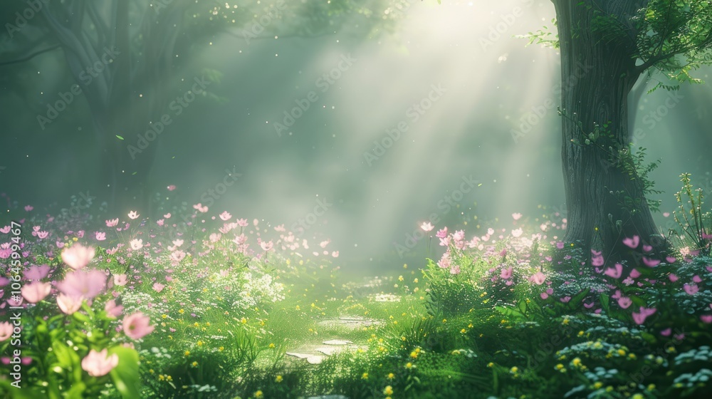 Sunbeams through the Enchanted Forest Sunbeams through the Enchanted Forest