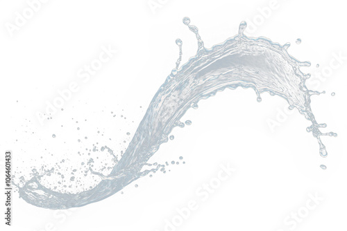 Dynamic High Detailed Water Splash Against on a Transparent Background