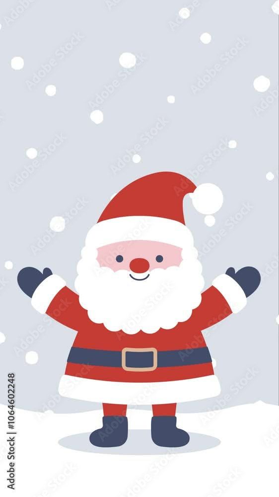 Animated Christmas vector background with Santa Claus in snow Animated Christmas vector background with Santa Claus in snow
