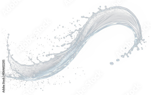 Dynamic High Detailed Water Splash Against on a Transparent Background