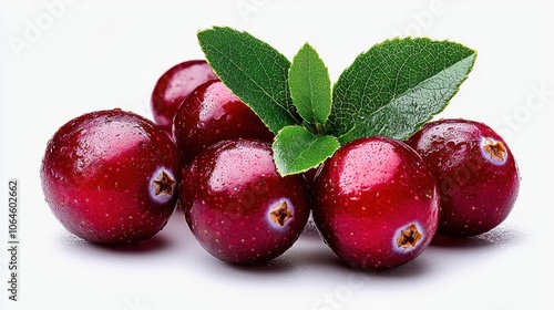 Wallpaper Mural A photostock of a bunch of cranberries on a white background, vibrant and detailed. Torontodigital.ca