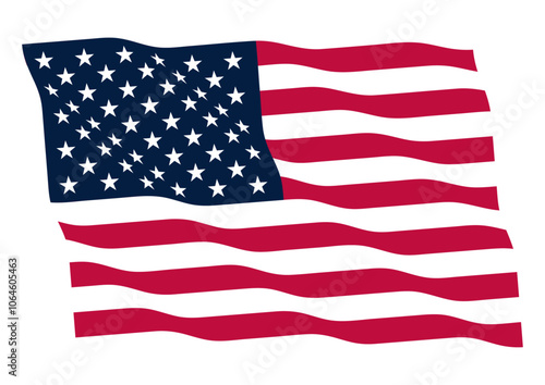 flapping flag of united states of america
