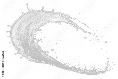 Dynamic High Detailed Water Splash Against on a Transparent Background