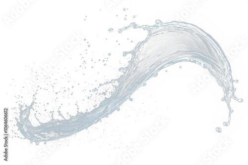 Dynamic High Detailed Water Splash Against on a Transparent Background