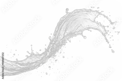 Dynamic High Detailed Water Splash Against on a Transparent Background