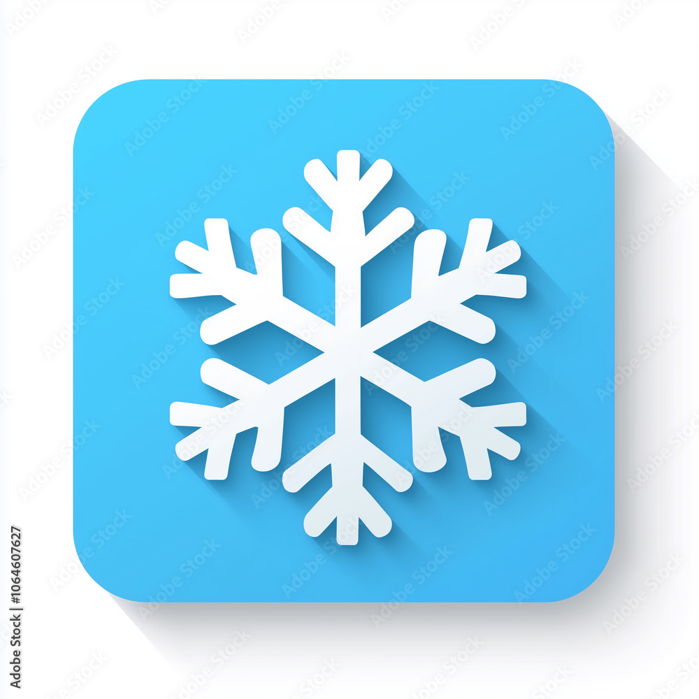 Minimalist Snowflake Icon on White Background Minimalist Snowflake Icon on White Background