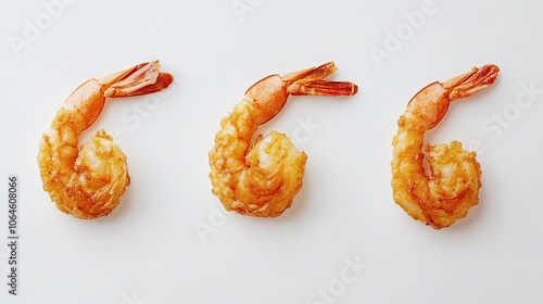 Crispy Fried Shrimps Arranged Neatly on a White Plate for Lunch Generative AI photo