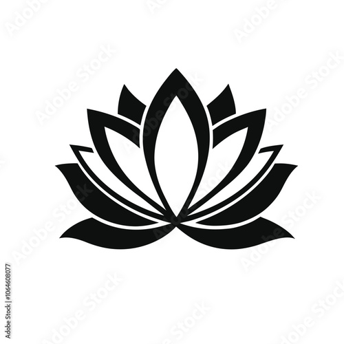 A beautiful fresh lotus flower silhouette