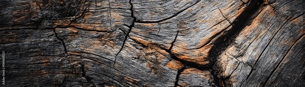 Close-up of Weathered and Cracked Wooden Surface Close-up of Weathered and Cracked Wooden Surface